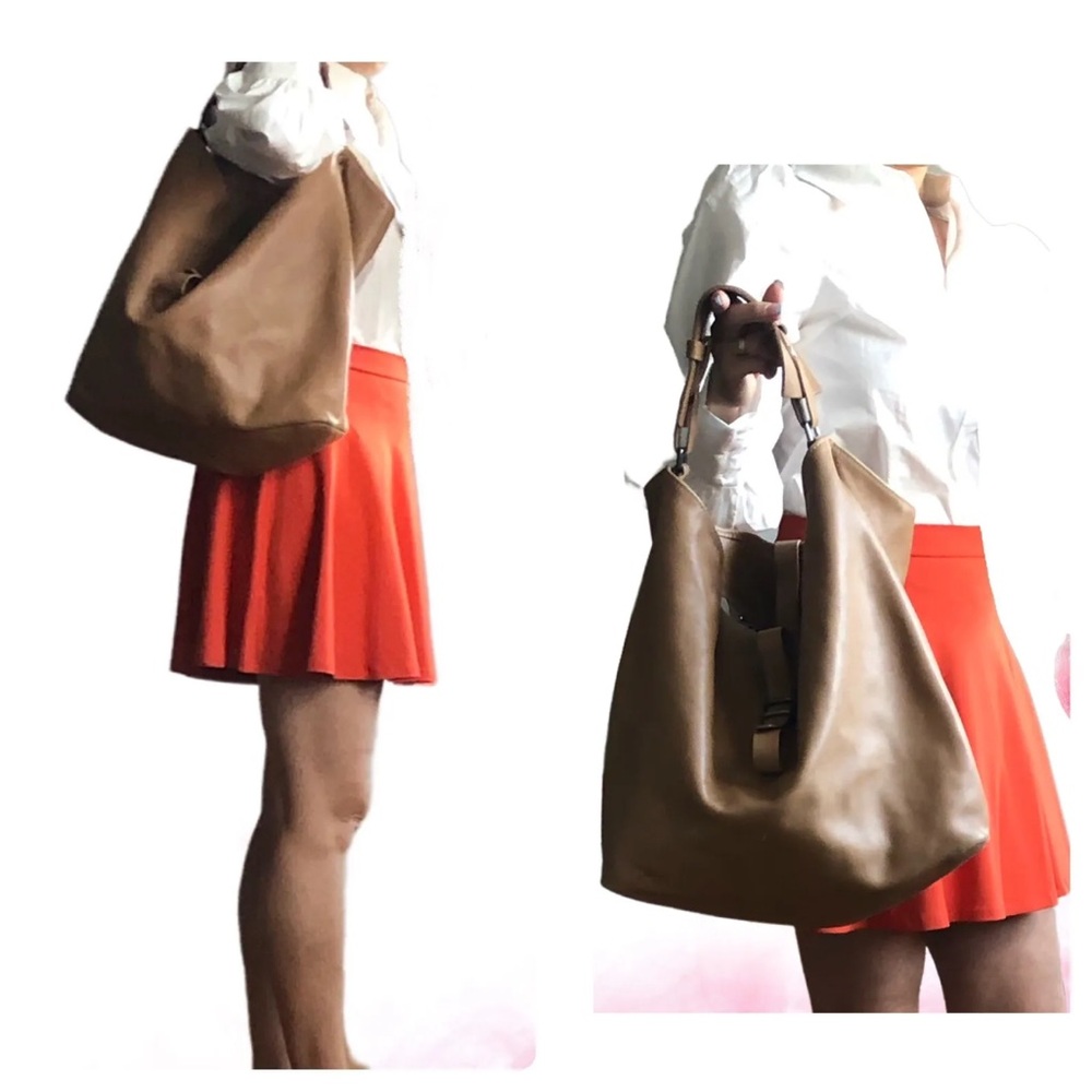 Vintage Marni Leather Butter Brown Roomy Shoulder bag made in Italy - Picture 3 of 11